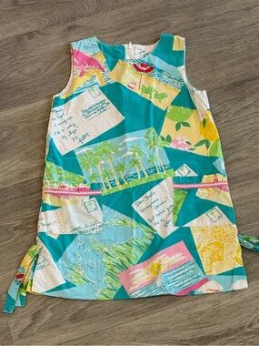 Lilly Pulitzer Teal and White Printed Dress